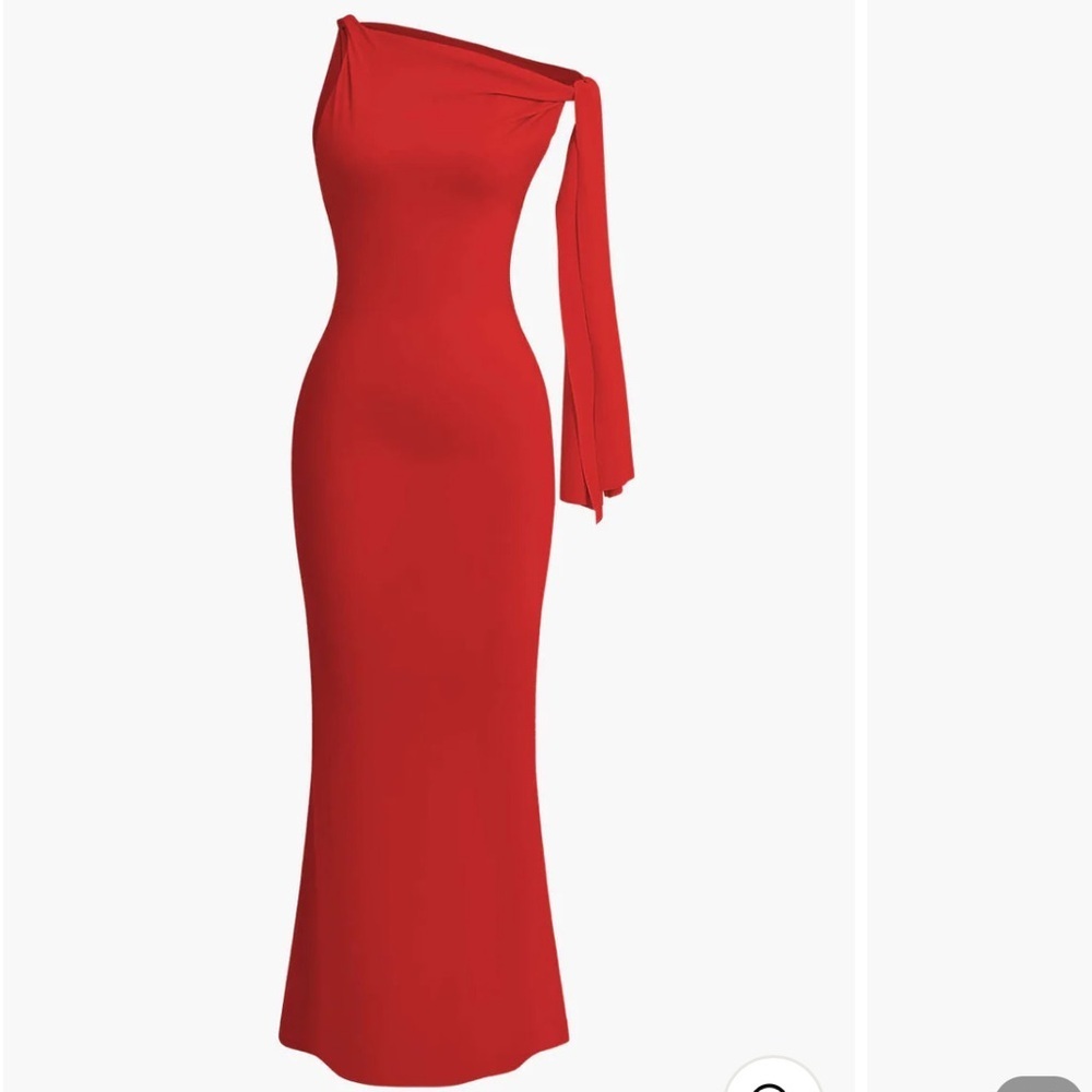 NWT Elegant Mica’s Red One Tie-Shoulder Dress